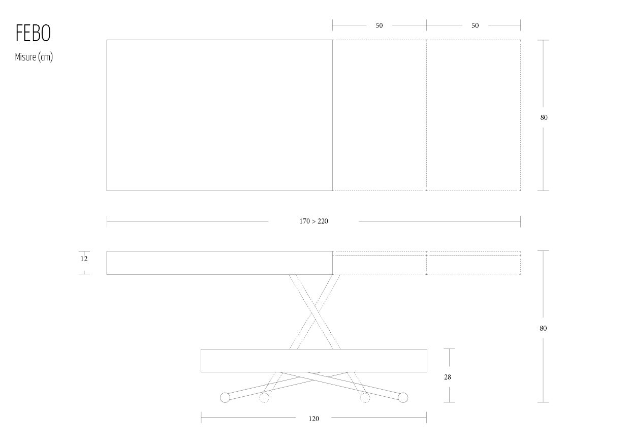 Tavolino Trasformabile saliscendi Febo - immagine 11